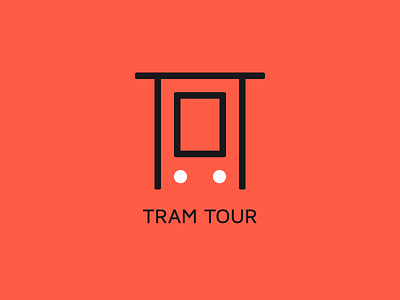TramTour app flat geometric guide icon illustration logo minimal modern tram
