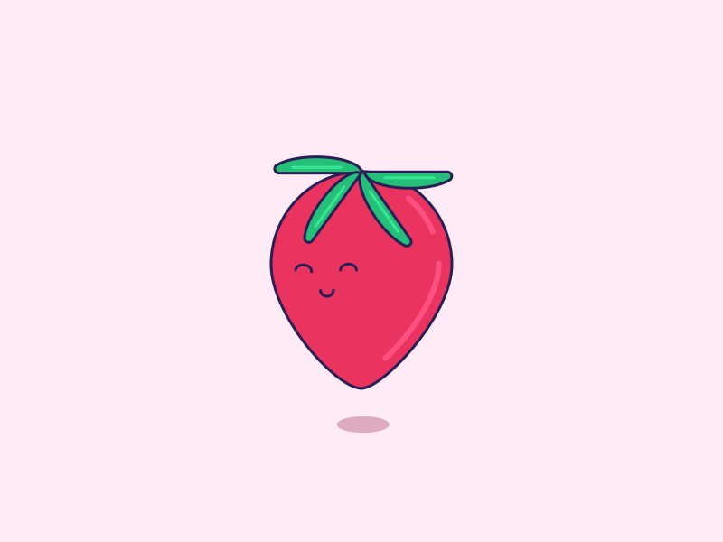 Strawberry animation flying fruit strawberry