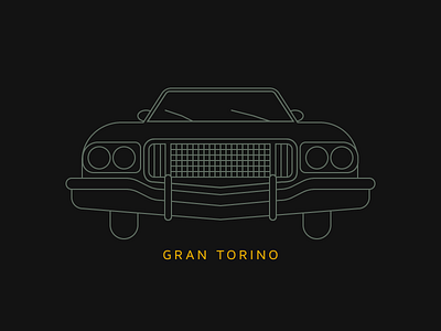 Gran Torino car eastwood clint famous film grantorino old car outline poster