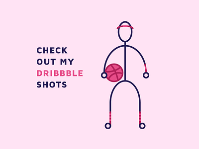 Dribbble Shot ball basket dribbble flat fun geometric illustration projects shot sport