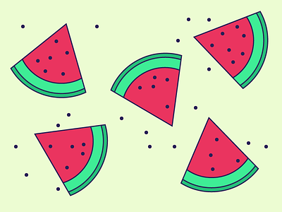 Watermelon flat food fresh geometric green illustration pattern summer wallpaper watermelon