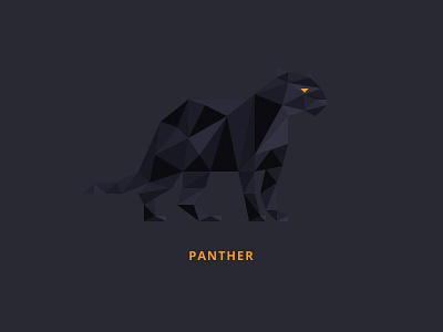 Panther animal dark flat geometric illustration logo panther shapes wild