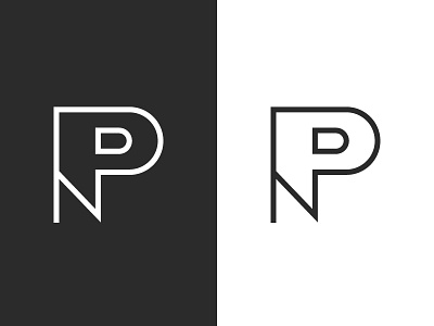 PN black brand contrast letters logo minimal n new p pn white