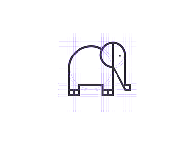 Elephant geometric logo minimal shapes simple