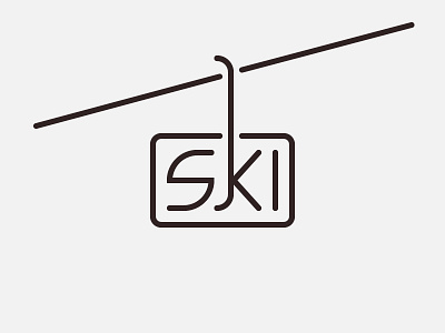Ski Logo fun geometric shapes gondola letters logo minimal simple ski ski time
