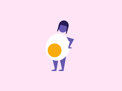 Pregnant Woman Standing big egg funny geometric minimal pregnant shapes standing tired woman