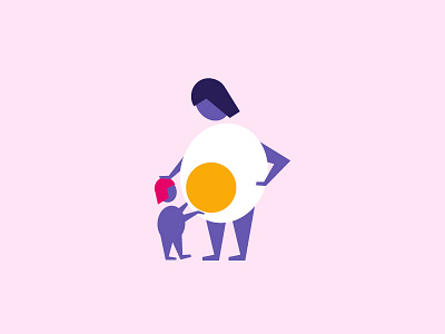 Pregnant Woman with Child babies big child egg funny geometric kid minimal pregnant second shapes woman