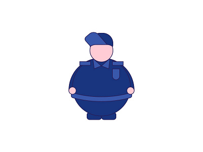 Police Officer cute geometric man officer police police man round shapes