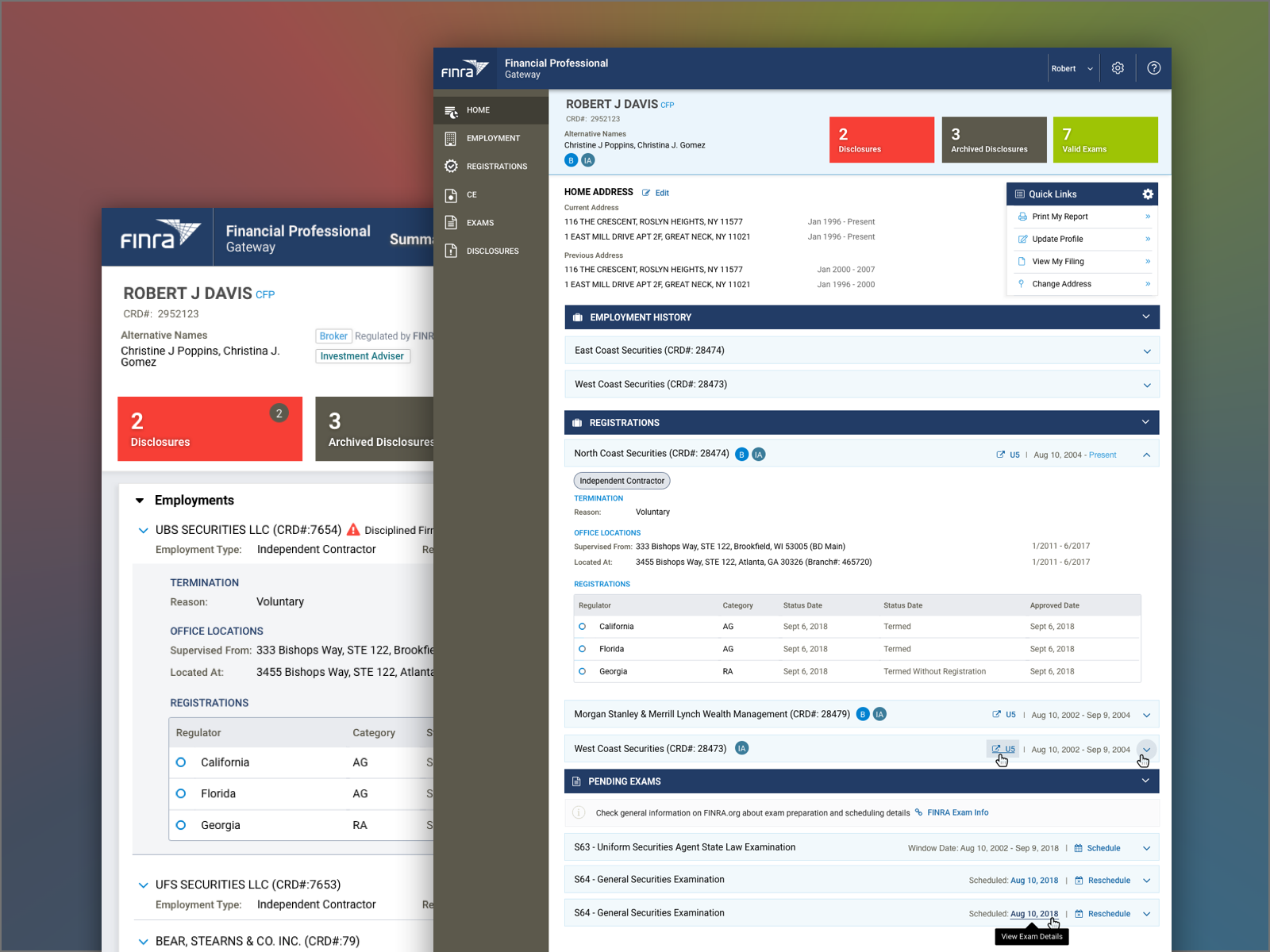 FinPro Home concept dashboard portal