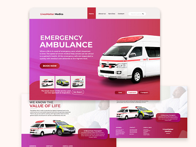 LivesMatter Medics Landing Page ambulance design health health care healthy help icons illustration landingpage love ui uidesign uiux ux web webdesign wellness