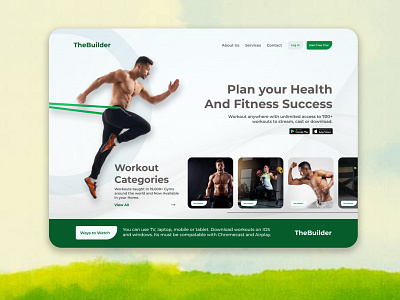 Workout Landing Page body design fitness healthy illustration landingpage planning resarch ui ui ux uidesign uiux ux uxdesign uxdesigner uxdesigns webdesign webpage workout