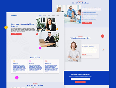 Loan Landing Page app design illustration interface landingpage typography ui ux uidesign uiux ux