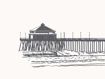 Huntington Beach Pier (detail) huntington beach pier rubys