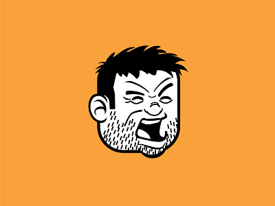 illustration beard character guy yelling