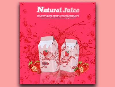 Strawberry splash natural juice creative design creativity design digitalart flyer graphic graphicdesign photoshop action photoshop art photoshop template strawberry milk juice strawberry milk juice strawbery milk templatedesign water splash