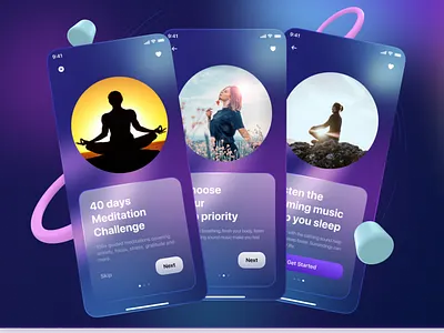 Meditation App adobexd appdesign appui challengeappui creative design creativeui figmadesignui meditation meditationapp meditationappdesign meditationappui meditationchallengeapp meditationui mindapp templatedesign ui uidesign uiux