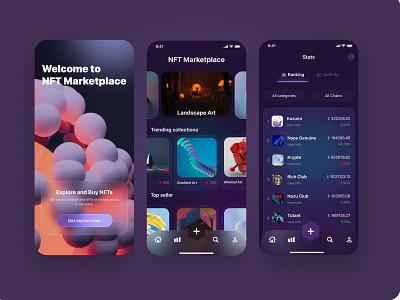 NFT Marketplace App appdesignui appui bitcoin creativeappdesign creativenftappui creativenftdesign cryptocurrencyapp digitalartdesign finanaceappdesign future glassmorphismappdesign marketplaceapp nft nftappdesign nftartdesign nftmarketplace nftmarketplaceapp ui uidesigner uiux