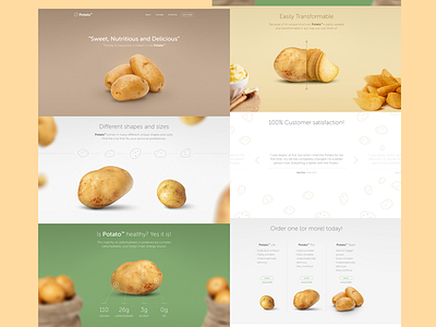 Potato landing Page design ui ui design ux web website design website landing page