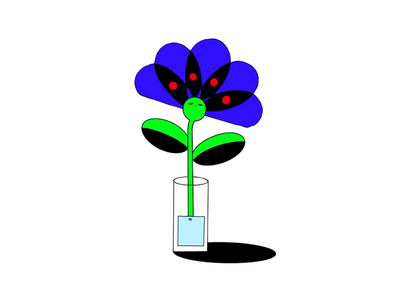 A cup of flower 2d 2danimation animatedgif animation character gif illustration loop motion