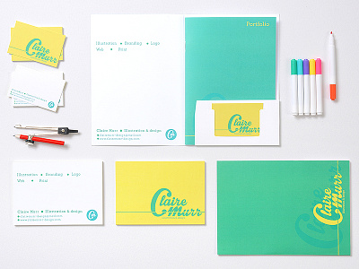 Freelance Designer - Brand Identiy brand branding business card flyer green identity leaflet print print design stationery yellow