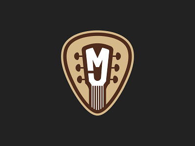 Michael John Acoustic - Partial Logo acoustic badge brand identity branding guitar guitar pick logo logo design music rustic vector