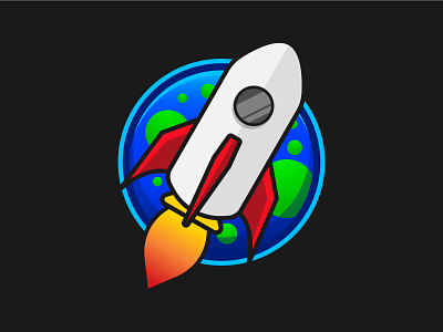 A Place Called Space Logo aerospace branding earth logo planet rocket space vector
