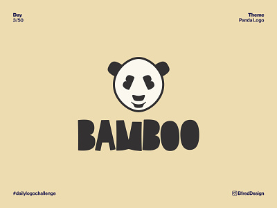 Daily Logo Challenge - Day 3 animal bamboo bold branding daily logo challenge fun identity jungle logo minimal panda simple simplistic whimsical