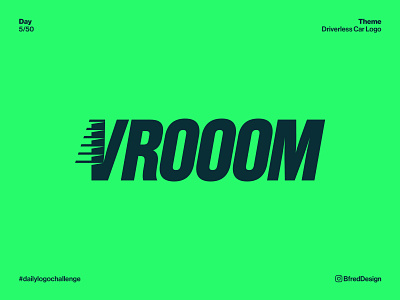 Logo Challenge – Day 5 – Vrooom brand identity branding bright car custom logo design daily logo challenge fast icon lettermark logo logo design logo designer mark motion symbol type v vroom wordmark