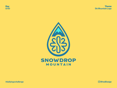 Logo Challenge – Day 8 branding daily logo challenge drop emblem icon illustration logo mountain patch ski skiing snow snowdrop symbol
