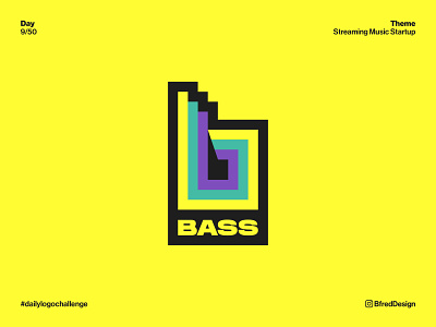 Logo Challenge – Day 9 90s b bass branding daily logo challenge design logo music nostalgia retro streaming throwback vintage weekly warm up