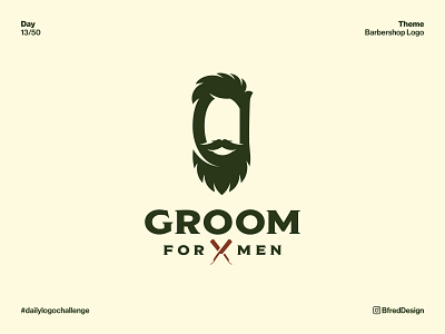 Logo Challenge – Day 13 barbershop beard branding concept daily logo challenge g groom hair icon logo design logomark man men mustache salon symbol