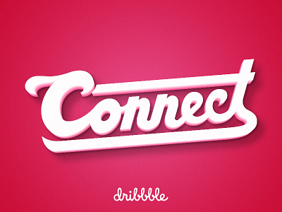 Hello Dribble! 3d connect design hand lettering typography