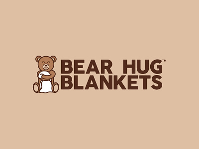Bear Hug Blankets bear blanket brown graphic design logo teddy