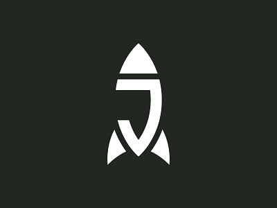 Rocket J Icon aerospace branding graphic design logo monogram rocket