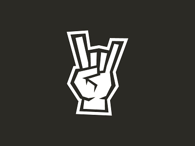 Rock On branding fist graphic design grunge hand logo punk rock