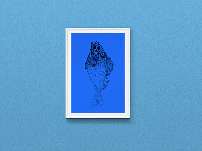 Dead Inside dead fish frame graphic graphic design handmade illustration print steadler