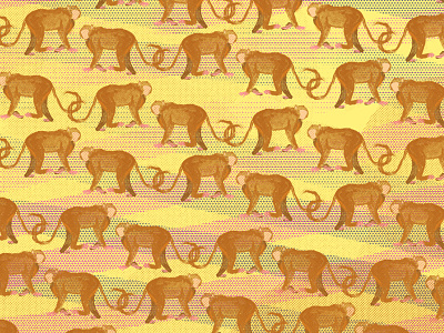 Pattern Testing brush cocoa illustration macaco monkey pattern test testing wip