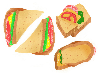 Awkward Sandwiches awkward brushes editorial illustration lunch psd sandwiches