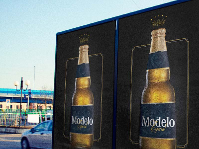 Rebrand Cerveza Modelo. beer branding illustration mockup