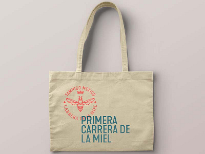 Carrera de la Miel bee branding honey run totebag