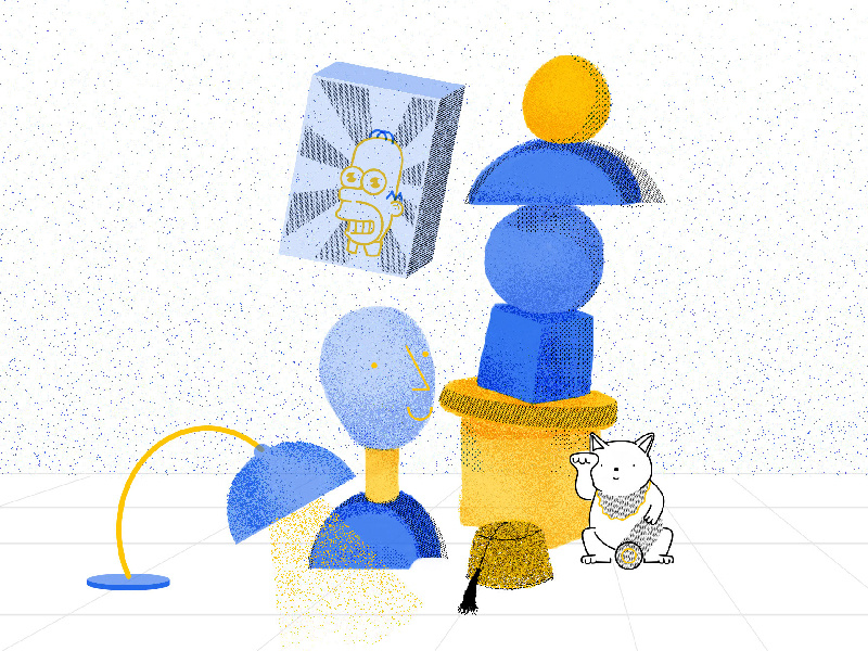 Brand Illustration web design geometric manekineko simpsnons illustration branding