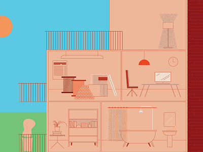 Una casa o algo building home illustration infographic interior plants texture vector