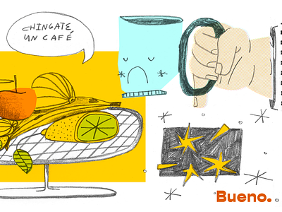 Morning coffee coffee fruit illustration texture