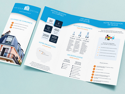Création graphique de la brochure d'Artesia Gestion brochure design design