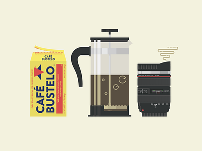 Morning Coffee cafe bustelo canon coffee espresso french press illustration vector