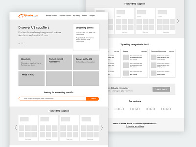 U.S. Pavilion Wireframe design landing page layout product product design ui ux web web design website wireframe