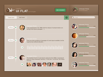 Application UI Layout application creative html5 ui ul flat