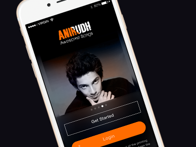 Anirudh Songs - Splash Screen anirudh songs creative creative ui dhipu dhipu mathew flat ui mobile ui splash screen ui ui flat