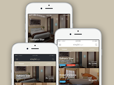 iOS App for finding Hotels anirudh songs creative creative ui dhipu dhipu mathew flat ui ios app for finding hotels mobile ui splash screen ui ui flat