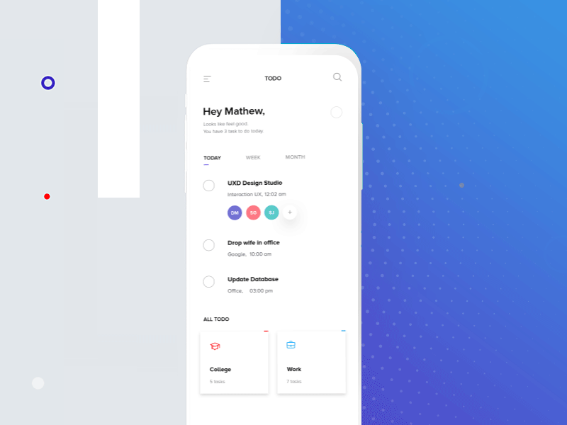 Task Manager - TODO Interaction UX android animation attentive creative design studio dhipu mathew goal inspire uxd interaction design ios mobile app task task management to do list todo uxd